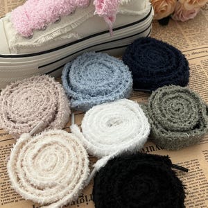 1 Pair Fuzzy Laces,Shoe Laces,Plush Shoelaces,9 Colors