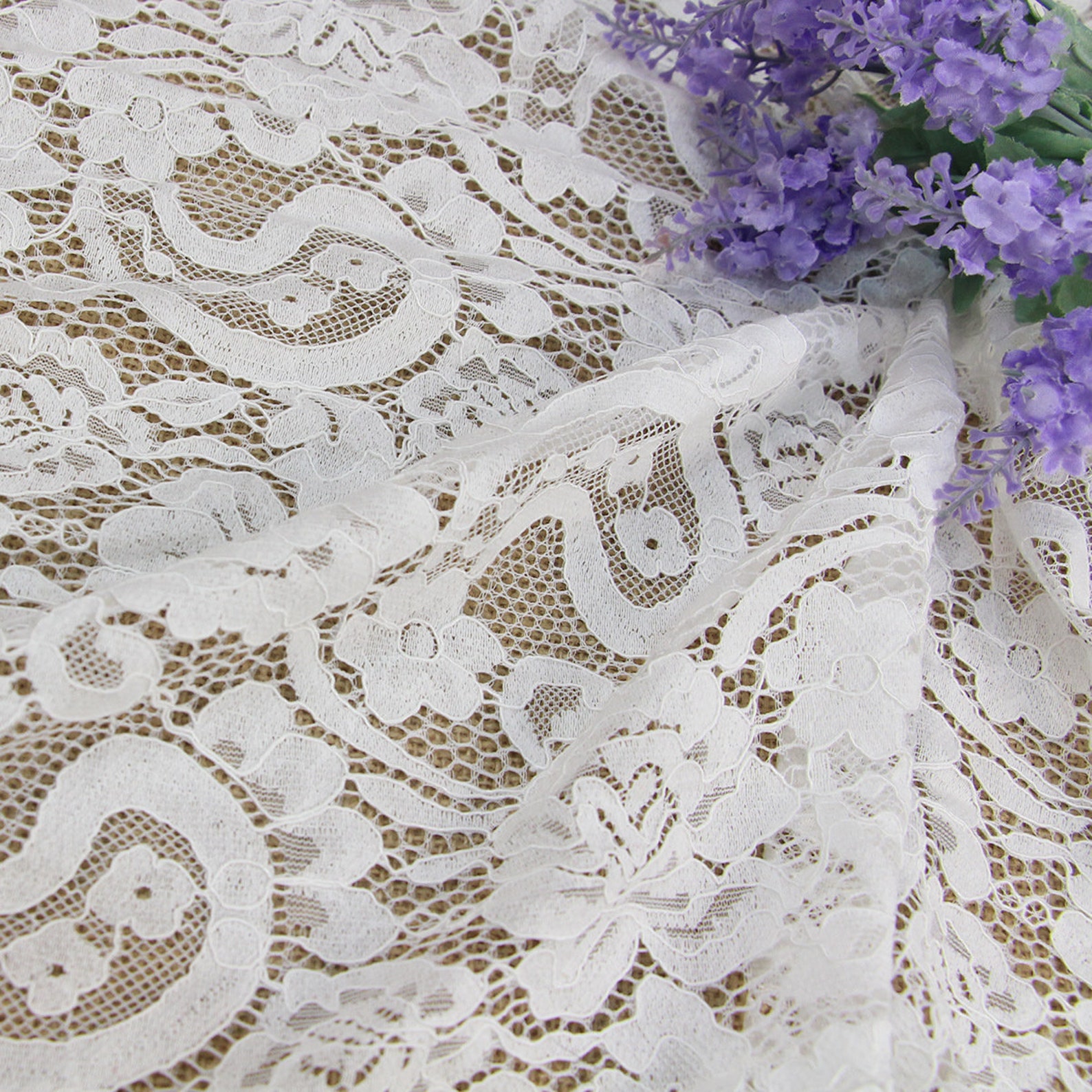 White Wedding Bridal Dress Lace Fabric by the Yardlace Trim2 Etsy