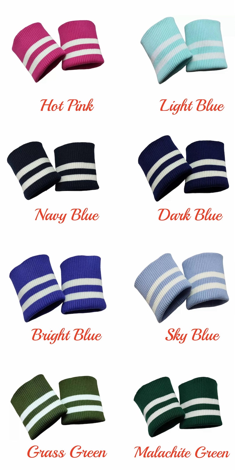 Thick Cotton Elastic Rib Cuffing, 2×2 Rib Knit Seamless Cuff Fabric, for Sleeves, Bomber Jackets, Matching, 1 Pair (2 Pieces) image 8