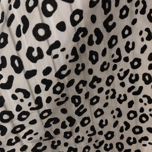Black/White Leopard Flocking Lace Fabric By The Yard,Fashion Dress Mesh Fabric,DIY Handmade,Width 59 inches