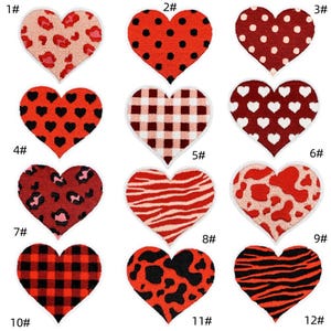 Patch bordado de coração para passar a ferro/costurar apliques para artesanato, apliques, emblemas, para roupas, vestidos, chapéus, jeans