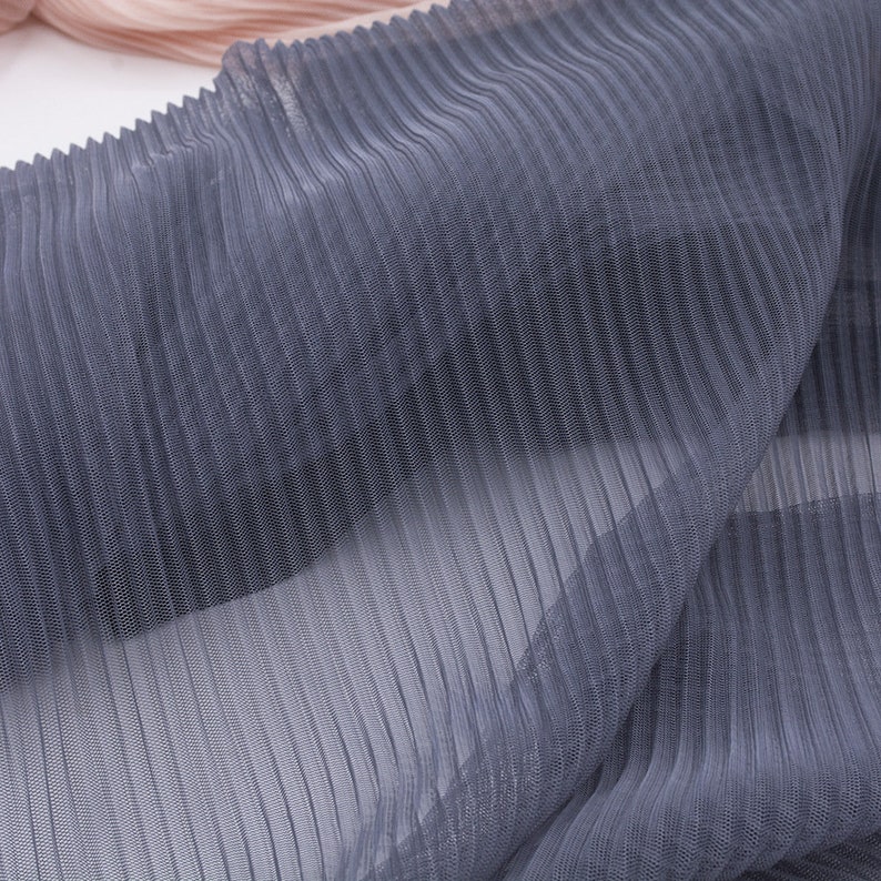 accordion pleats mesh fabric pleated tulle Panel lace fabric by the yard Vertical crease ruffled tulle fabric,Width 59 inches