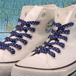 1 Pair Flat Shose Lace, Blue Shoe Laces, Star Laces