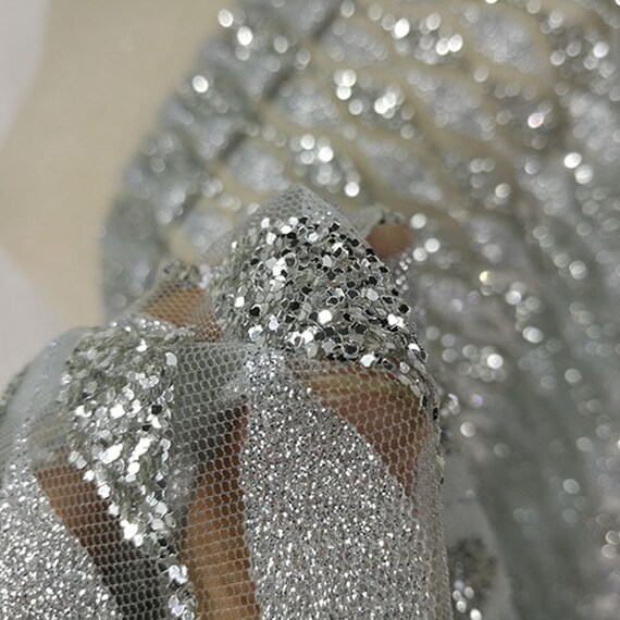 Tissu en dentelle galon paillettes argent/or par yard, robe tissu de mariée tissu robe maille, bricolage fait à la main, pour robe de soirée, largeur 51 pouces da66c0 Tissu en dentelle galon paillettes argent/or par yard, robe tissu de mariée tissu robe maille, bricolage fait à la main, pour robe de soirée, largeur 51 pouces da66c0