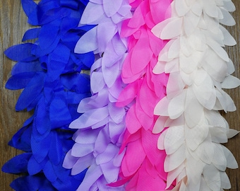 5 Yards Chiffon Leaves Lace Trim By The Yard,Wedding Decors, 3d Chiffon Trim, Photograthy, Prop Supplies,DIY Handmade Materials