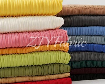 17 colors pleated Panel polyester fabric by the yard, accordion pleats fabric, Vertical crease, ruffled fabric,Width 59 inches