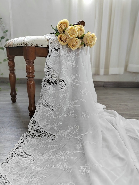 designer dress fabric by the yard 100% Cotton Floral Positioning Embroidery Fabric,Designer  Fabric,Embroidered Cotton Fabric,Soft Fabric,Dress Fabric By The Yard