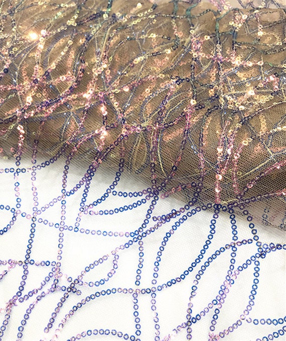 Sequins brodés dentelle tissu par le chantier, tissu mariée robe tissu chantier, Mesh, bricolage fait à la main, largeur 51 pouces 04c1cc Sequins brodés dentelle tissu par le chantier, tissu mariée robe tissu chantier, Mesh, bricolage fait à la main, largeur 51 pouces 04c1cc