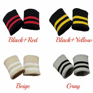 Thick Cotton Elastic Rib Cuffing, 2×2 Rib Knit Seamless Cuff Fabric, for Sleeves, Bomber Jackets, Matching, 1 Pair (2 Pieces) image 6