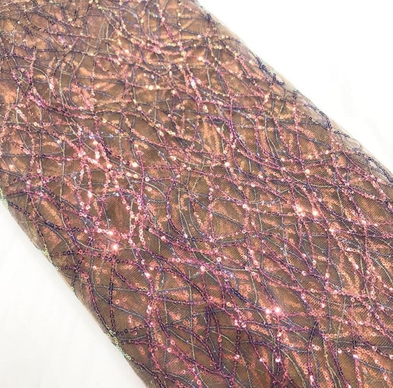 Sequins brodés dentelle tissu par le chantier, tissu mariée robe tissu chantier, Mesh, bricolage fait à la main, largeur 51 pouces 04c1cc Sequins brodés dentelle tissu par le chantier, tissu mariée robe tissu chantier, Mesh, bricolage fait à la main, largeur 51 pouces 04c1cc