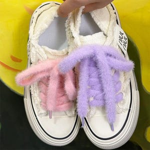 1 Pair Mink fur Laces,Shoe Laces,Plush Shoelaces,7 Colors