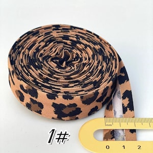 10 Meters 20mm Double Fold Leopard Print Cotton Bias Binding