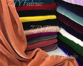 Tela de terciopelo de seda de morera 100% por metro, tela de terciopelo para vestidos y acolchados, cinta de terciopelo para manualidades, acolchado, coleteros, 43" de ancho