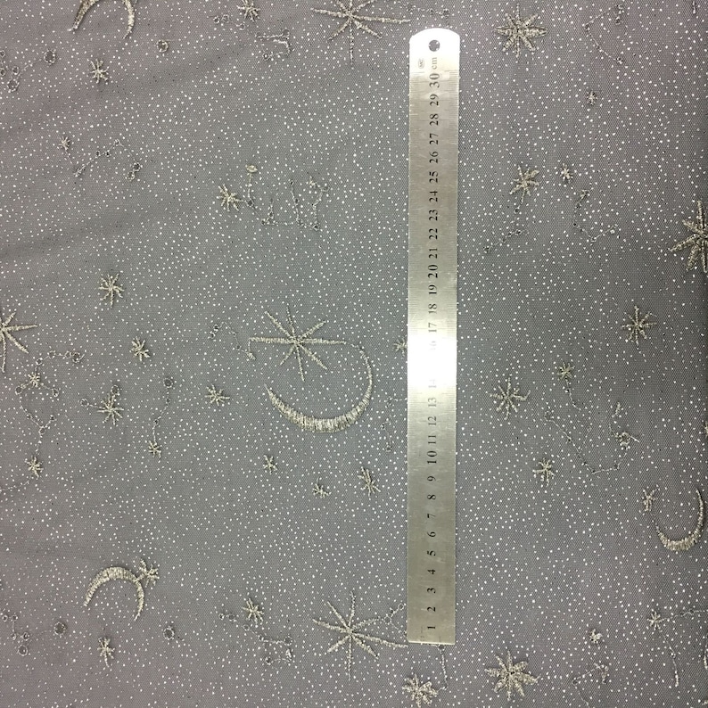 Star Embroidered Lace Fabric By The Yard,Wedding Dress Mesh Fabric,DIY Handmade,Width 59 inches