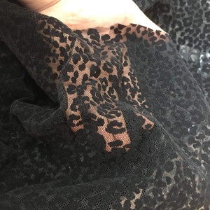 Leopard Lace Fabric By The Yard,Soft Tulle Fabric Girls Dress Costume Supplies Mesh Fabric,DIY Handmade,Width 59 inches image 2