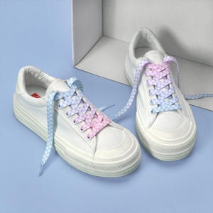 1 Pair Gradient Checkerboard Shoelaces for Sport/Running Shoes/Shoe Strings/Rope Shoelaces