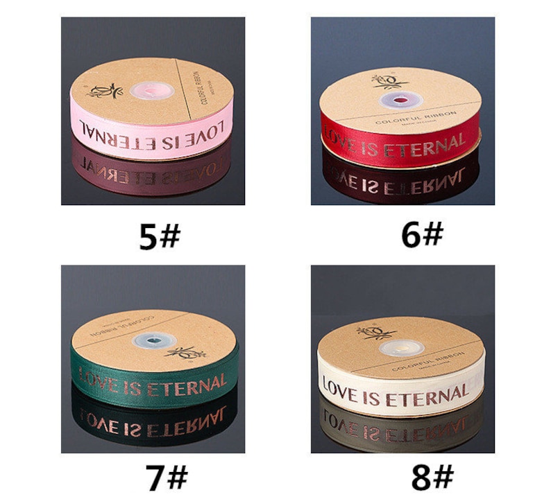 Holiday Wedding Birthday Party Decoration Gift Wrapping,Invitation Card Gift Packing,Celebration Present 50 Yards LOVE IS ETERNAL Ribbon