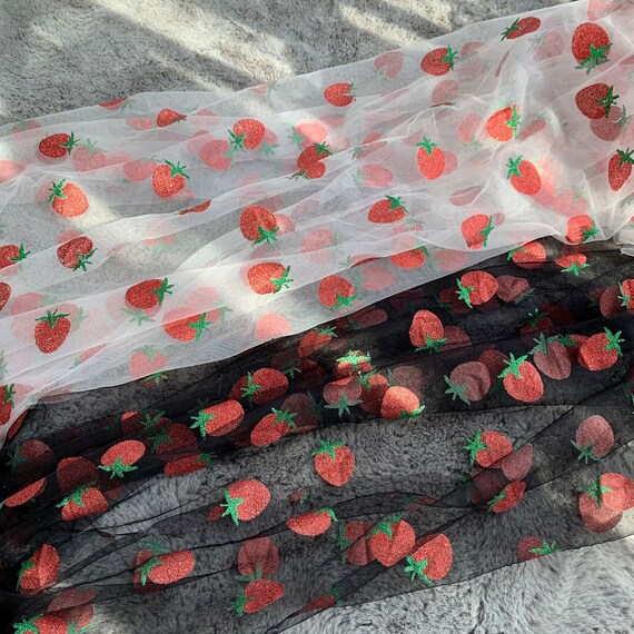 Strawberry Glitter Sequin Lace Fabric by the Yard,girls Costume Dress  Supplies Mesh Fabric,diy Handmade,width 59 Inches - Etsy