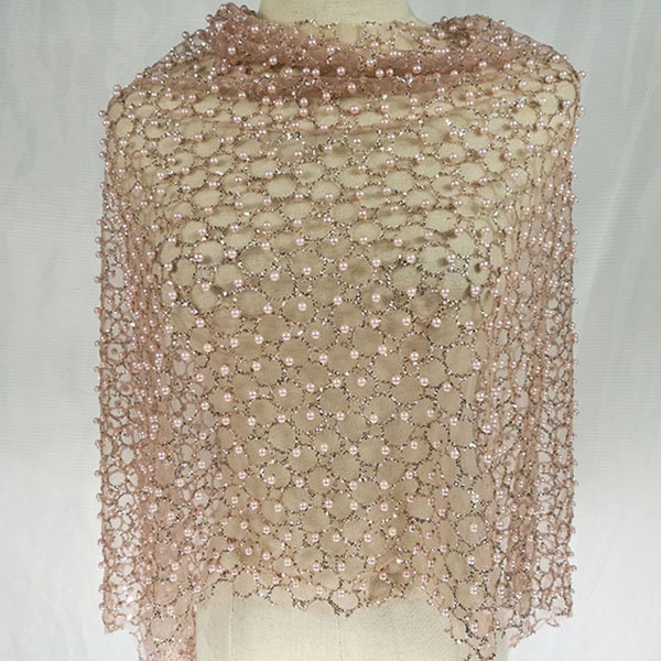 Pink Beads Sequins Lace Fabric by the Yardwedding Dress Mesh - Etsy