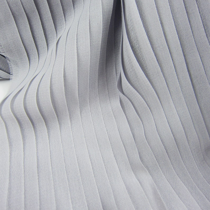 Grey Pleated Chiffon Fabric by the Yard Chiffon Cloth - Etsy