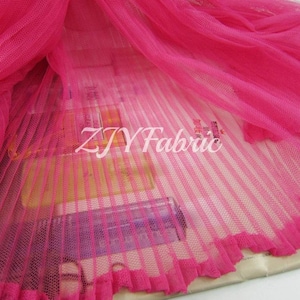 plissiertes Tüll-Panel, Spitzenstoff, Schüttware, 150 cm Breite, Vertikale Falte, Netzstoff, Rüschen, 150 cm Breite