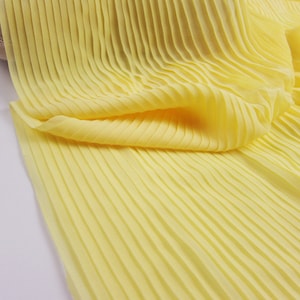 Yellow Chiffon Fabric By The Yard, Chiffon Cloth Vertical Crease, Chiffon Accordion Pleated Fabric,Width 59 inches