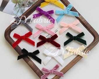 10 PCS Mini Velvet Bows,DIY Handmade Craft Supplies,Hair Accessories,Dress Embellishments,Dress Decor,Card Making