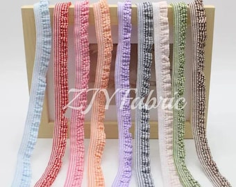 Encaje elástico de celosía de 2 yardas y 16 mm, elástico para lencería, plisado, ideal para ropa de muñecas y manualidades de costura.