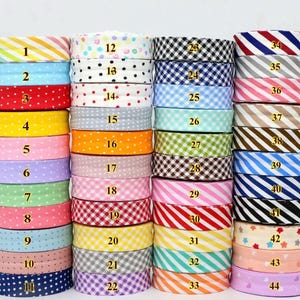 10 Meters Cotton Bias Binding Tape: 25mm/1 inch Double Fold - Quilting & Sewing