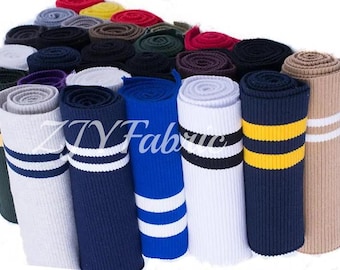 Cotton Elastic Rib Cuffing, Rib Knit Seamless Cuff Fabric,Trim Cuff for Sleeves,Bomber Jackets,Matching