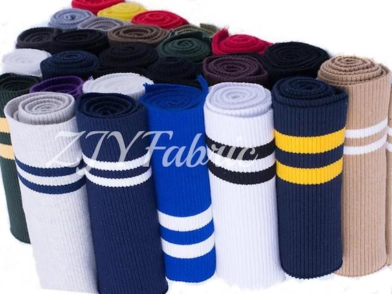 Cotton Elastic Rib Cuffing, Rib Knit Seamless Cuff Fabric,Trim Cuff for Sleeves,Bomber Jackets,Matching