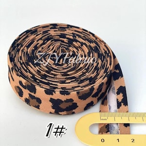 10 Meters 20mm Double Fold Leopard Print Cotton Bias Binding