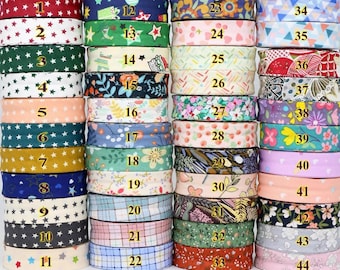 10 Meter Baumwollschrägband: 20mm Doppelfalz, zum Quilten & Nähen