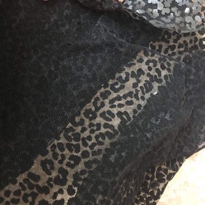 Leopard Lace Fabric By The Yard,Soft Tulle Fabric Girls Dress Costume Supplies Mesh Fabric,DIY Handmade,Width 59 inches image 1