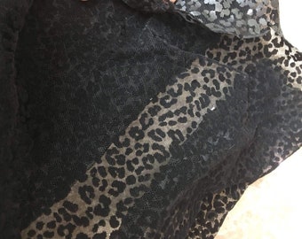 Leopard Lace Fabric By The Yard,Soft Tulle Fabric Girls Dress Costume Supplies Mesh Fabric,DIY Handmade,Width 59 inches