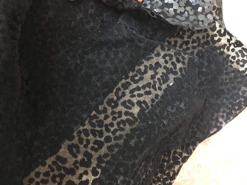 Leopard Lace Fabric By The Yard,Soft Tulle Fabric Girls Dress Costume Supplies Mesh Fabric,DIY Handmade,Width 59 inches image 1