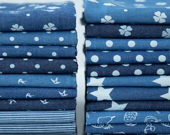 4.5 Ounce Washed Denim Katoenen Stof op maat gesneden, Zacht Dun 100% Katoen gewassen Denim Jeans Fabric T-shirt Materiaal