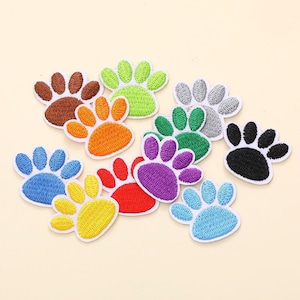 Un par de lindos parches de bordado de patas pequeñas, parches para planchar/coser en apliques para manualidades, insignia de apliques, apliques para ropa, accesorios de bricolaje