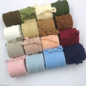 Nastro di cotone e lino con bordo strappato, 5 metri, per bouquet di fiori fatti a mano, per confezioni regalo, per San Valentino, fai da te, larghezza 4 cm.