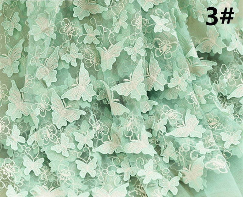 Butterfly embroidered lace fabric by the yardwedding bridal Etsy