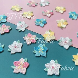 6 apliques florales bordados: parches para planchar o coser