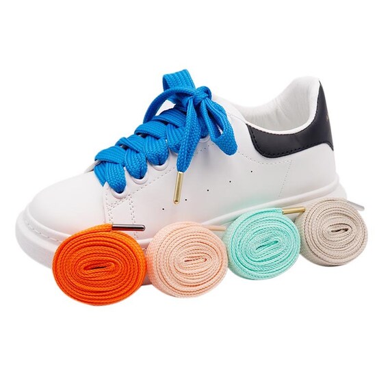 Ribbon Shoe Laces Women Pair Gradient Checkerboard Shoelaces For