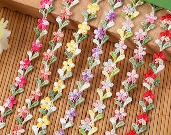 Flower Buds Lace Trim: Embroidery Ribbon Applique, Wedding Sewing Crafting - 1.5CM