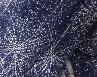 18mm Large Sequins Fabric Glitter Material, 2 Way Stretch / 130cm Wide /  Sparkling WHITE Sequin 