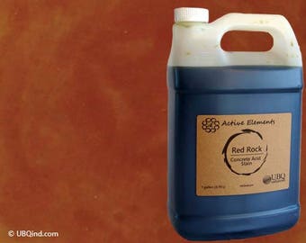 Stain for concrete - Red Rock (red, orange to terra cotta) - 1 Gallon - Free Shipping