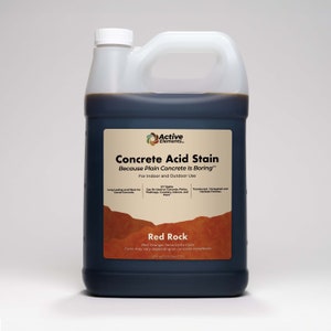 Concrete Acid Stain commercial, retail, residential professional colors Red Rock (red, orange to terra cotta) - 1 Gallon - Free Shipping