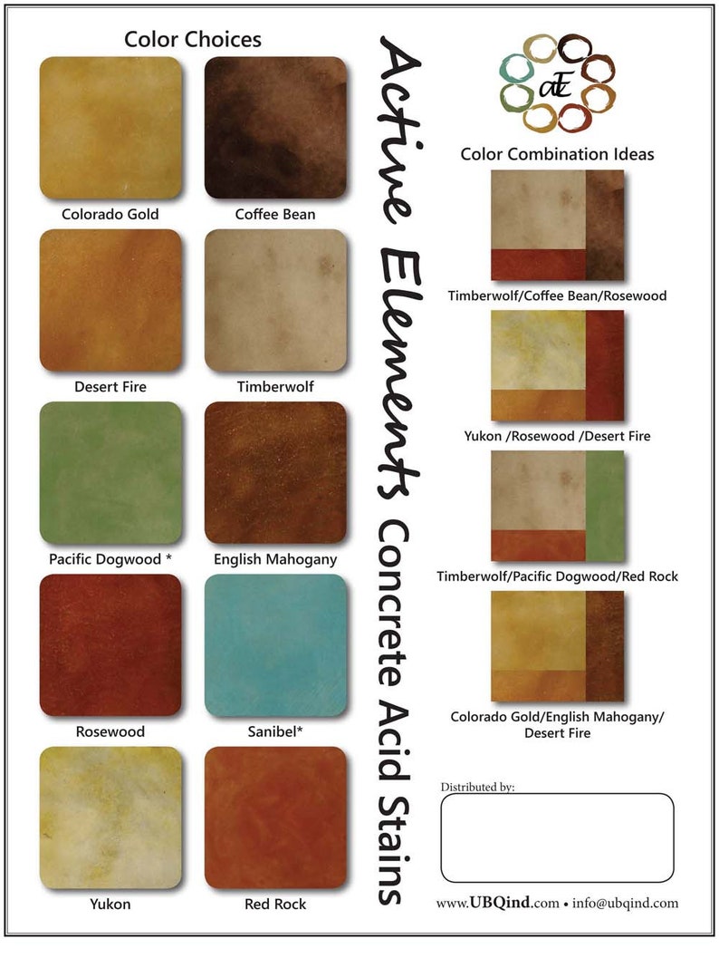 Concrete Acid Stain Sample Pack 10 Bottles of 16oz Professional Concrete Colors Easy to Use Free