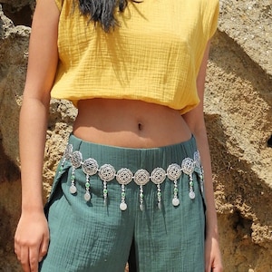 Belly Dance Belt, Waist Hip Chain Belt, Tribal Fusion Belt, Boho Festival Belt, Burning Man Women, Tribal Jewelry
