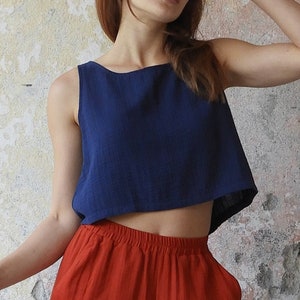 Organic Cotton Gauze Top, Gauze Tank Top, Cotton Crop Top, Gauze Clothing, Organic Cotton Clothing