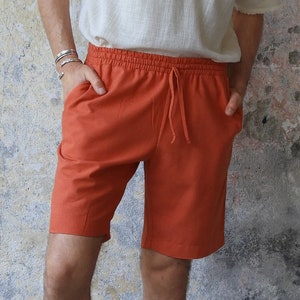 Orange shorts outfit mens clearance